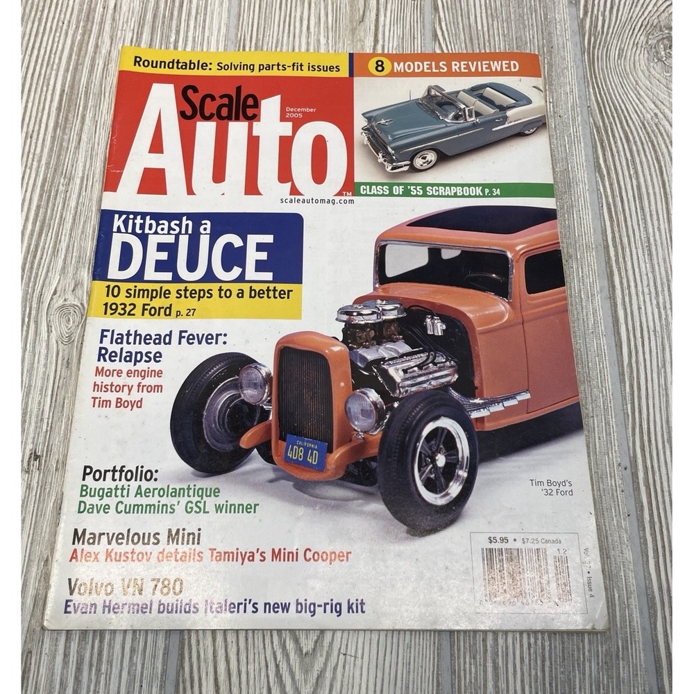 Scale Auto Magazine December 2005 1932 Ford Deuce Volvo VN 780 Tamiya Z
